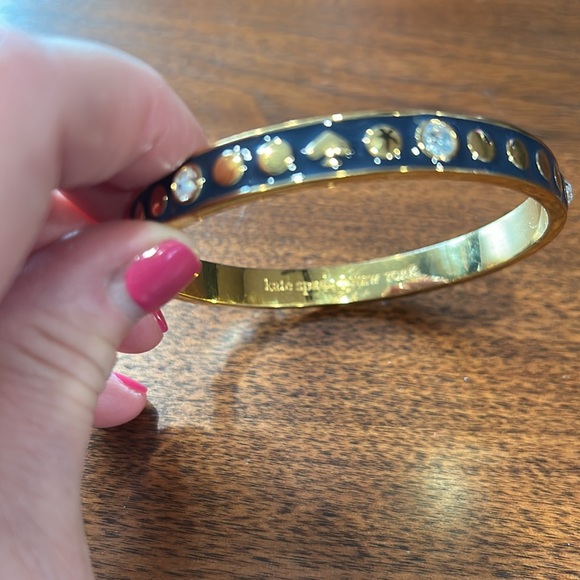 Final sale- Kate spade bangle bracelet. Navy & gold  with rhinestones. - Picture 5 of 5
